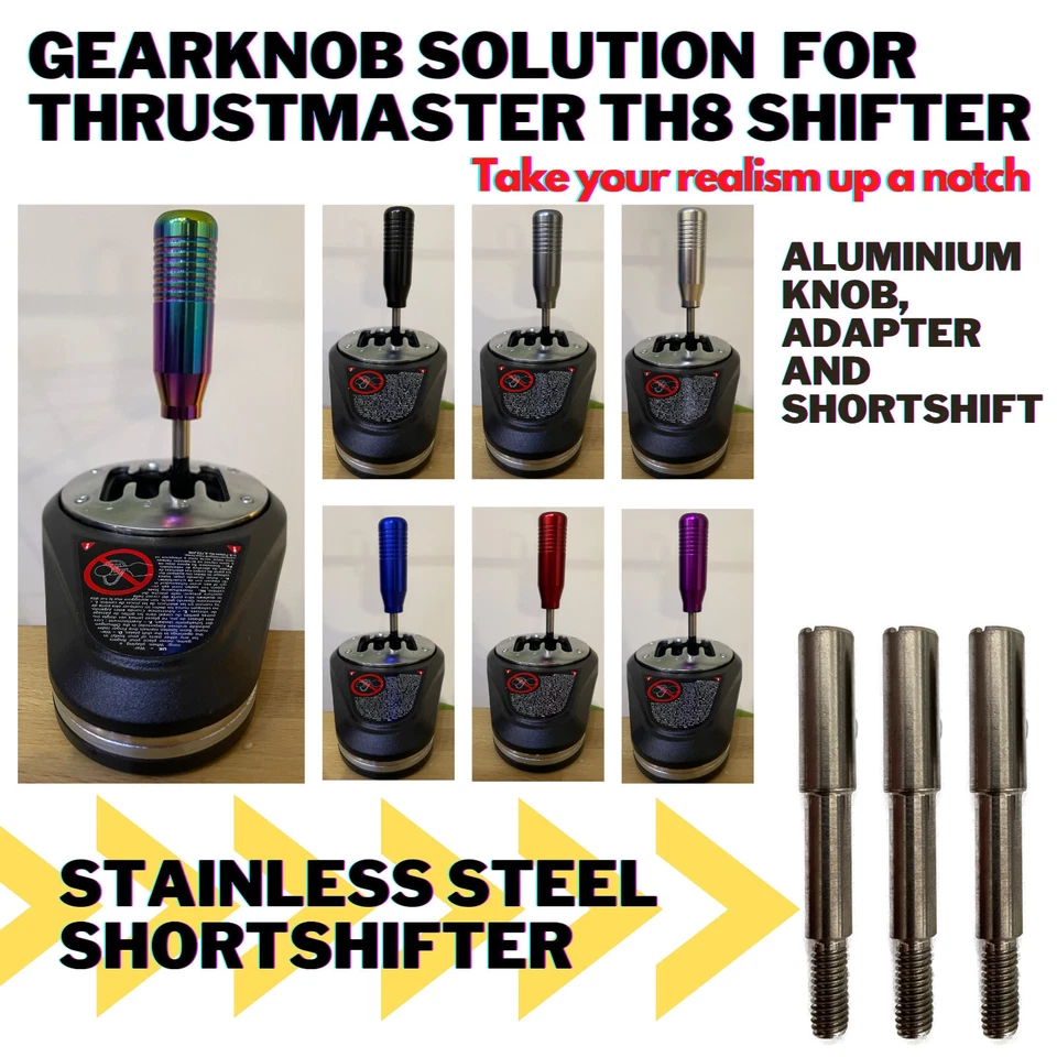 Thrustmaster TH8A  gearbox Aluminium gear Knob including  Short Shifter Mod - Image 1 of 4