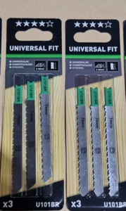 2x 3PC Packs U101BR Clean For Wood Reverse Cutting U-shank Jig Saw Blades 6PC - Picture 1 of 3