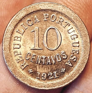 Portugal 10 Centavos 1921 Münze (UNC!) - Bild 1 von 2