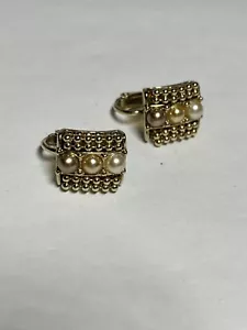 Orecchini Monet Vintage anni 90 Grosse Sfera Perline Finte Perle Clip I530 - Foto 1 di 6