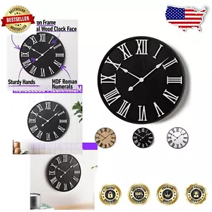 Elegant 16” Round Wall Clock - Silent Operation for Modern Farmhouse Decor - Picture 1 of 8