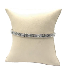 Elegant Silver-Plated Cubic Zirconia Tennis Bracelet - Picture 1 of 6