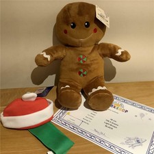 Struttura A Orso Fabbrica Raro Htf Natale Zenzero Buddy Ragazzo / Cappello E
