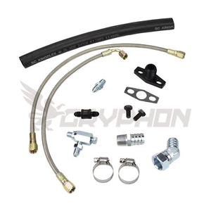 Turbo Oil Feed Return Line Kit HONDA B16 B18 D15 D16 w/ Garrett GTX3582R GT3584R - Picture 1 of 6