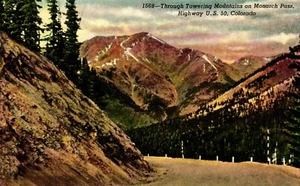 Postcard through towering mountains on Monarch Pass, US 50 Colorado - Picture 1 of 2
