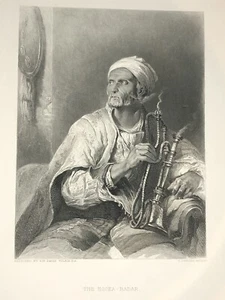 c. 1880 The Hooka-Badar David Wilkie Antiguo Grabado India - Imagen 1 de 9