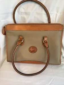 Dooney & Bourke Speedy Cream British Tan Leather Zip Classic Satchel - Picture 1 of 8
