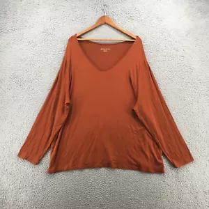 Ava & Viv Long Sleeve T-Shirt Womens 4X Orange Long Sleeve V-Neck Pullover NEW - Picture 1 of 20
