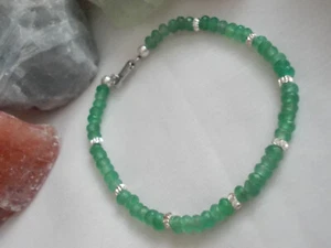 Smaragdgrüner Quarz-Armband, 4x2mm fac. Rondelle, 18,5 cm - Bild 1 von 3
