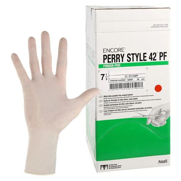 Guantes quirúrgicos de látex Ansell Perry 5711104PF estilo Encore 42 talla #7,5 50/Anx Foto 1 de 1