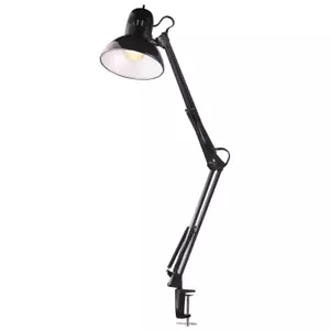 32 In. Black Vintage Swing Arm Desk Lamp with Metal Clamp - Picture 1 of 10