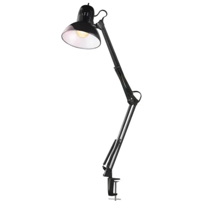 32 In. Black Vintage Swing Arm Desk Lamp with Metal Clamp - Image 1 of 4