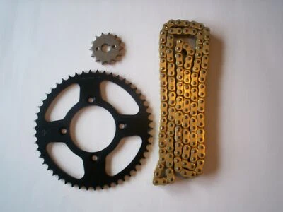 HONDA XR100R XR 100R JT Sprocket Set 15 (+1)/50 and HD Gold Chain Kit - Image 1 of 2