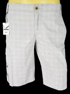 CALVIN KLEIN JEANS Mens Grey Check CARGO SHORTS Evening - Waist 32" - RRP £79 - Picture 1 of 12