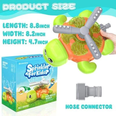 360° Swirl Spinning Splash Turtle Water Sprinkler Toy for Kids Toddlers Outdoor - Image 1 of 4