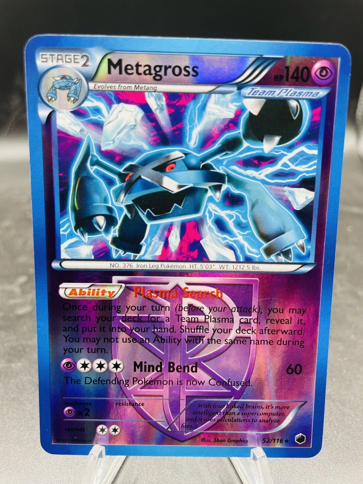 Pokemon Metagross 52/116 Plasma Freeze Reverse Holo Rare LP