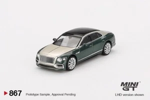 (In Stock) Mini GT #867 1/64 Bentley Flying Spur White Sand Verdant RHD Model - Picture 1 of 3