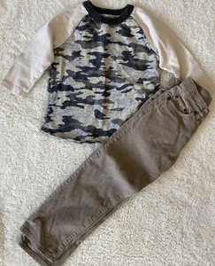 CrewCuts Boys Camo T Shirt & Corduroy Khaki Pants Lot Of 2 size 6 - Picture 1 of 3