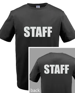 STAFF T-SHIRT Event Bouncer Staff Guard Police Shirt Tee S-5XL in All Colors - Picture 1 of 1