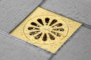 Badezimmer Duschabläufe mit Flansch & Haarfalle - Messing gebürstet - Bild 1 von 3