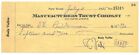 Chèque annulé signé Rudy Vallee 1935 Manufacturers Trust - chef de groupe/acteur