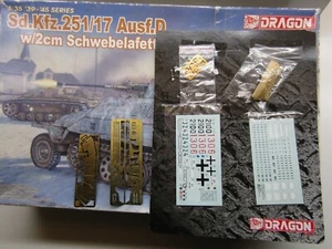 Decals, P/E Parts & Tonneau from Dragon 1:35 Sd.Kfz.251/17 w/2cm Schwebelafette - Picture 1 of 3