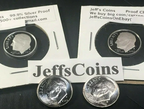 2023 P D S S Dime Roosevelt US Mint 99.9% SILVER & CLAD PROOF PD Bank 10¢ Cent 4 Cover
