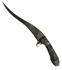 Damascus Knife Dagger Silver Kofthgiri Worked Abalone Handle 16 inches 