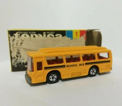 Tomica No.1 Fusto Hato Bus Vintage 1/147 Die Cast Model - School Bus - english - Image 1 of 4
