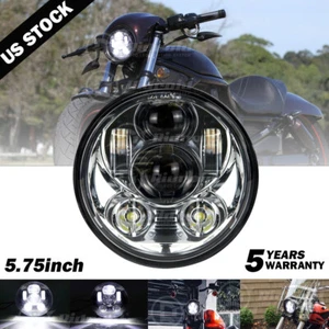 Chrome 5-3/4" 5.75'' LED Headlight High/Low Beam For Dyna Sportster XL 883 1200 - Bild 1 von 12
