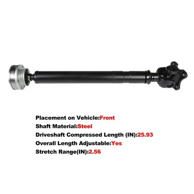 Conjunto de eje de transmisión delantero para Dodge Dakota y Durango 2001-2006 4x4 52105982ac EE. UU. Foto 1 de 4