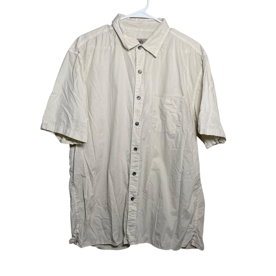 The Territory Ahead Shirt Men's XL Beige Button Up Collared Short Sleeve Top - Image 1 of 4