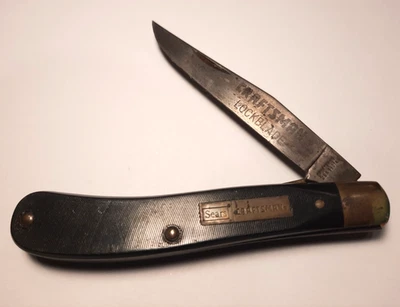Sears Craftsman Pocket Knife Model 95074 Gunstock Trapper Liner Lock - Image 1 of 4