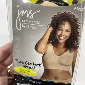 Just My Size 1263 by Hanes Plus Size 3XL Pure Comfort Bra Beige - Picture 1 of 8