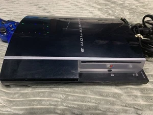 Sony Playstation 3 Konsole Fat Model CECHK01 PS3 Schwarz Bundle 80GB Funktioniert PS3 - Bild 1 von 6