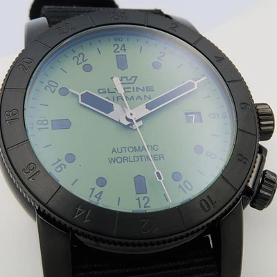 Glycine Watch GL0492 AIRMAN Automatic Military Green Dial 42mm Unused w/Box - Image 1 of 4
