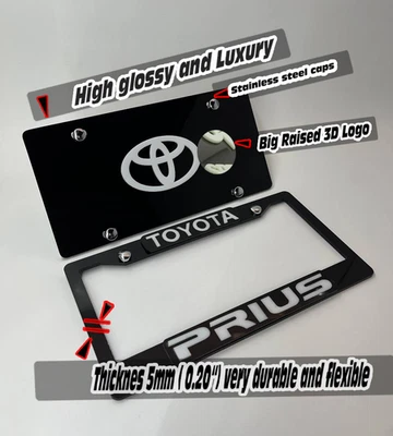 Marco de matrícula para etiqueta Prius Juego de 2 piezas Soporte de cubierta se adapta universal Foto 1 de 4