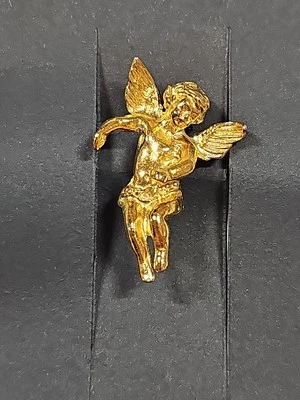 Cherub Gold Tone Lapel Hat Tie Angel Pin - Image 1 of 4