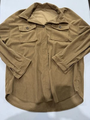 Shacket feminino de veludo bronzeado GG - Imagem 1 de 3