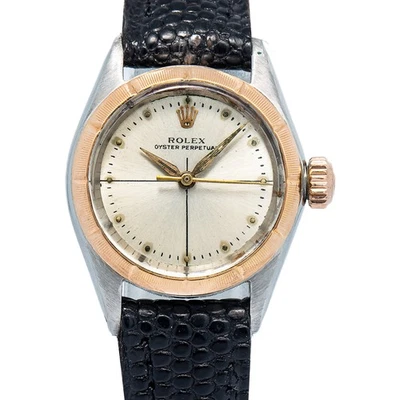 Rolex Oyster Perpetual 6621 Rose Gold Silver Dial Automatic Ladies Watch 25mm - Image 1 of 4