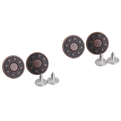  100 Sätze 17mm No-SEW-Stern-Muster-Tack-Snap-Jeans-Knöpfe mit Schraube (rotes - Bild 1 von 4