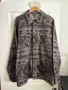 Ariat Men's Caldwell Printed Shirt Jacket Long Sleeve Brindle Button Jacket XXL - Picture 1 of 7