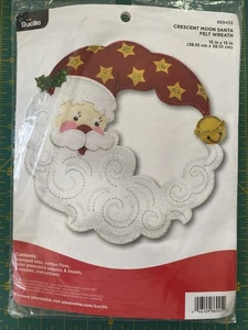 c2018 OOP Bucilla Filz Kit HALBMOND MOND WEIHNACHTSMANN versiegelt 86945 Kranz Dekor - Bild 1 von 7