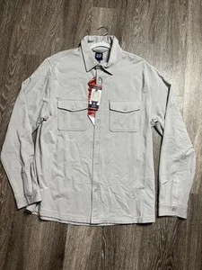 Camisa GAP Para Hombres Extra Grande Gris Manga Larga Tejida Con Botones Cazadora Sobrecamisa - Imagen 1 de 4