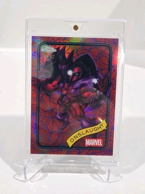 2025 Topps Chrome Marvel Onslaught Red And Blue Spider Web /62 COLOR MATCH - Image 1 of 4