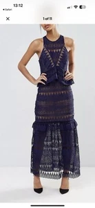 Self-Portrait Navy Lace Dress BNWT SIZE 10 - Picture 1 of 11