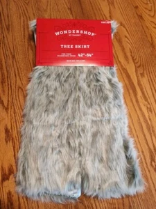 WONDERSHOP Target Faux Fur Christmas Tree Skirt Light Gray NEW - Picture 1 of 5