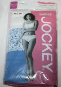 New 3 pack JOCKEY 100% combed cotton HIPSTERS BREATHABLE comfort BLUE WHITE ROSE - Picture 1 of 3