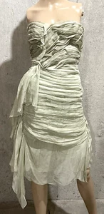 Alberta Ferretti Runway Layer Embroidered Green Cocktail Dress US 2 4 / IT 40 - Picture 1 of 4