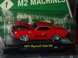 M2 MACHINES 1971 PLYMOUTH CUDA HILBORN 440 COLLECTIBLE MUSCLE -Rallye Red, MIP - Picture 1 of 2